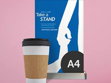 A4 Desktop Roller Banner example